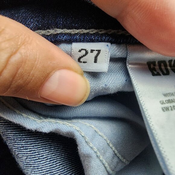 Edwin Jeans Womens 27 Blue Deja Blue Mid-Rise Skinny Cotton Blend USA - Picture 3 of 15